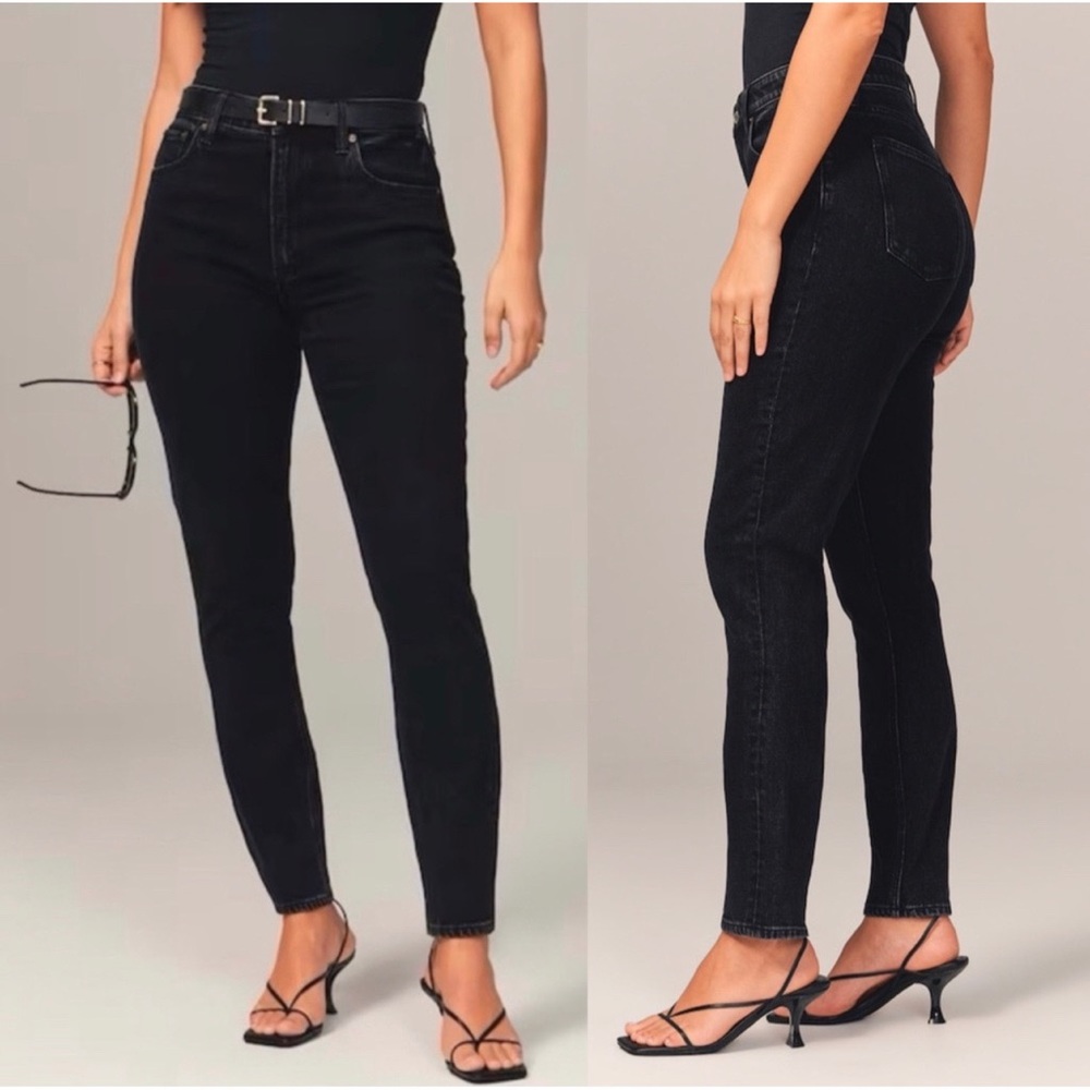 A&F Curve Love High Rise Skinny 26 Short Black